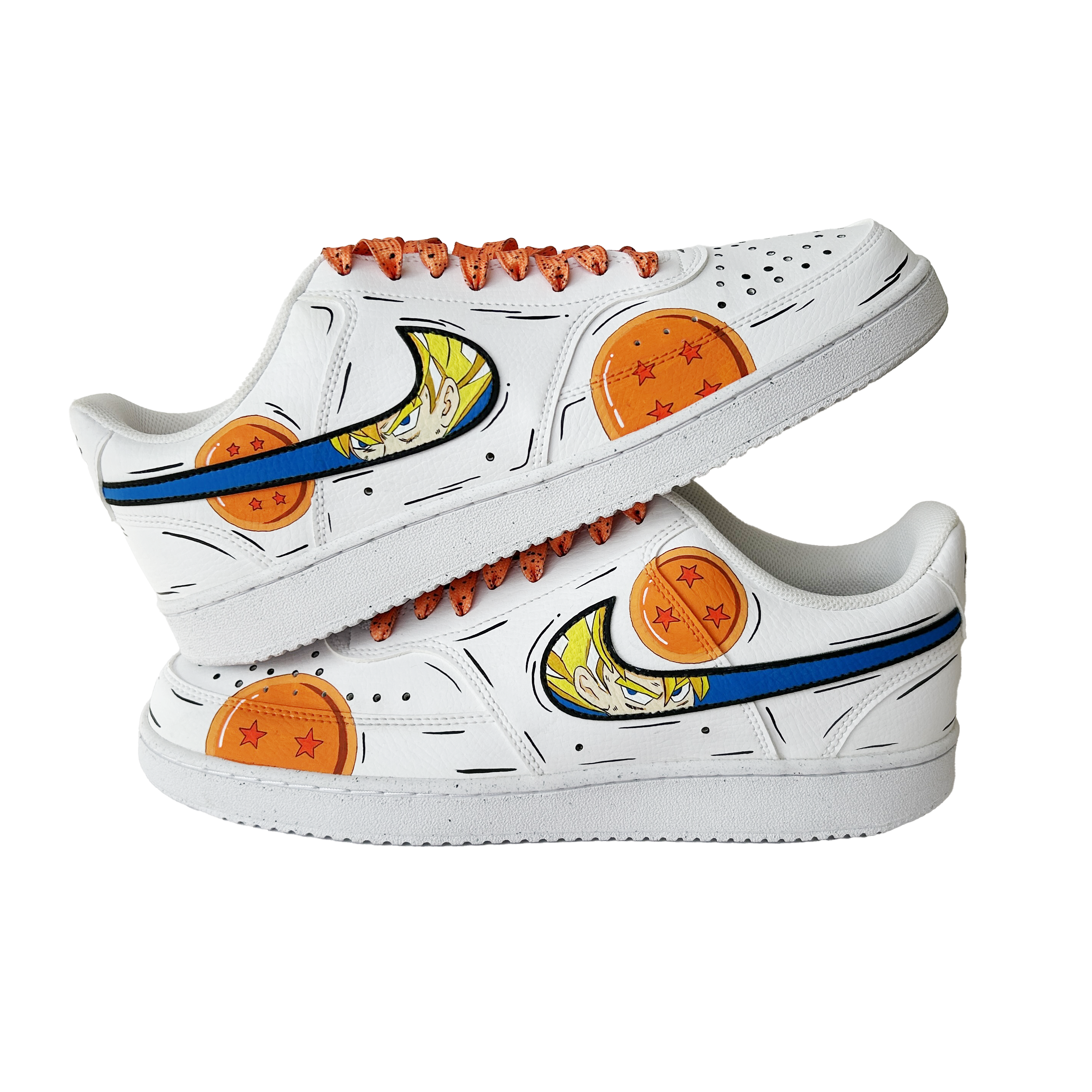 Dragon Ball Z Custom Custom High Top — “Saiyan Energy” Edition — hand-painted custom sneaker, 1-of-1 edition by Sneak Peek…