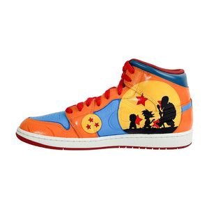 Sunset silhouette and Dragon Balls on AJ1 Mid lateral