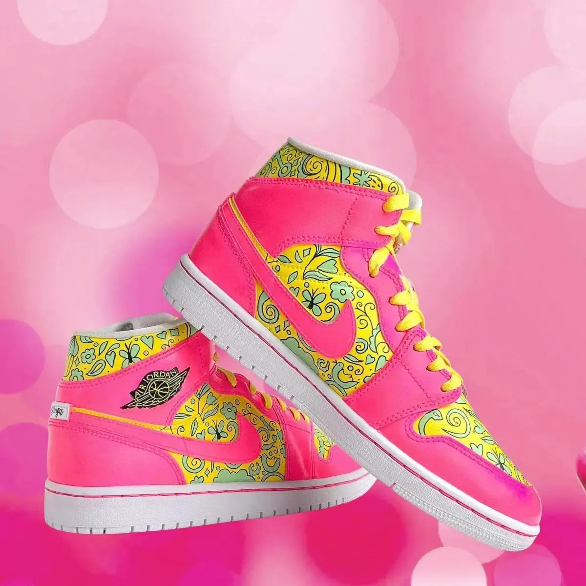 Custom Mid Top X UnBarbie — hand-painted Air Jordan 1 sneaker, 1-of-1 edition by Sneak Peek Studio Mumbai