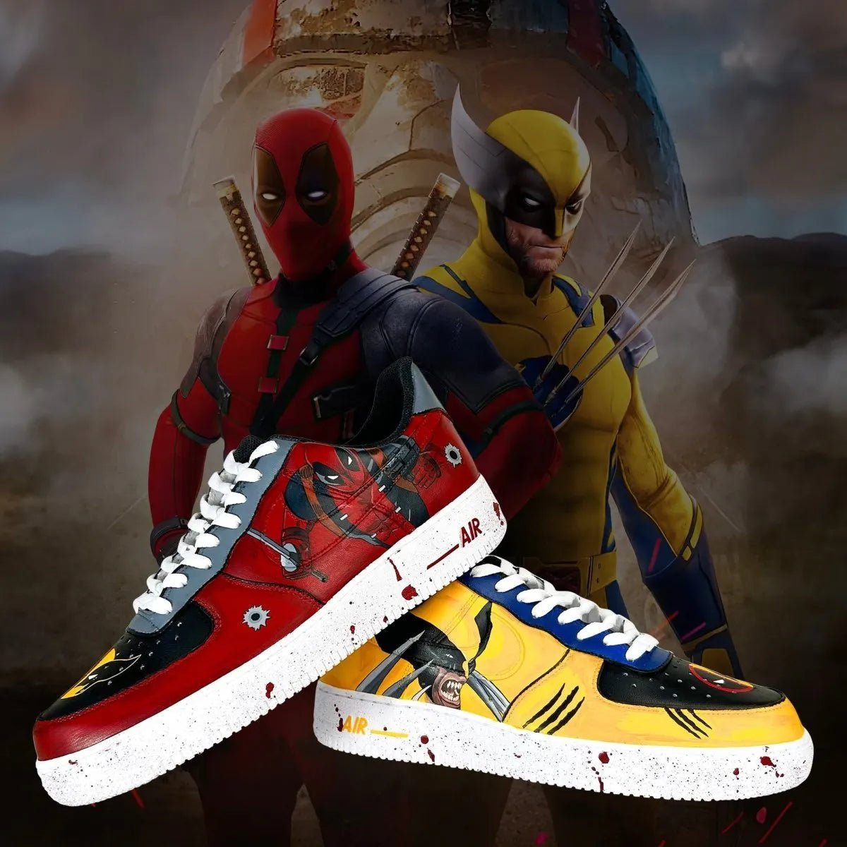 AF1 x Deadpool x Wolverine - Sneak Peek Shoes