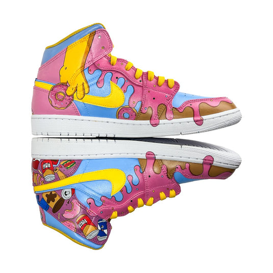 AJ1 x Homer Simpson x Doughnuts - Sneak Peek Shoes