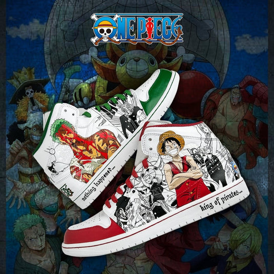 AJ1 x One Piece Comic style - Sneak Peek Shoes