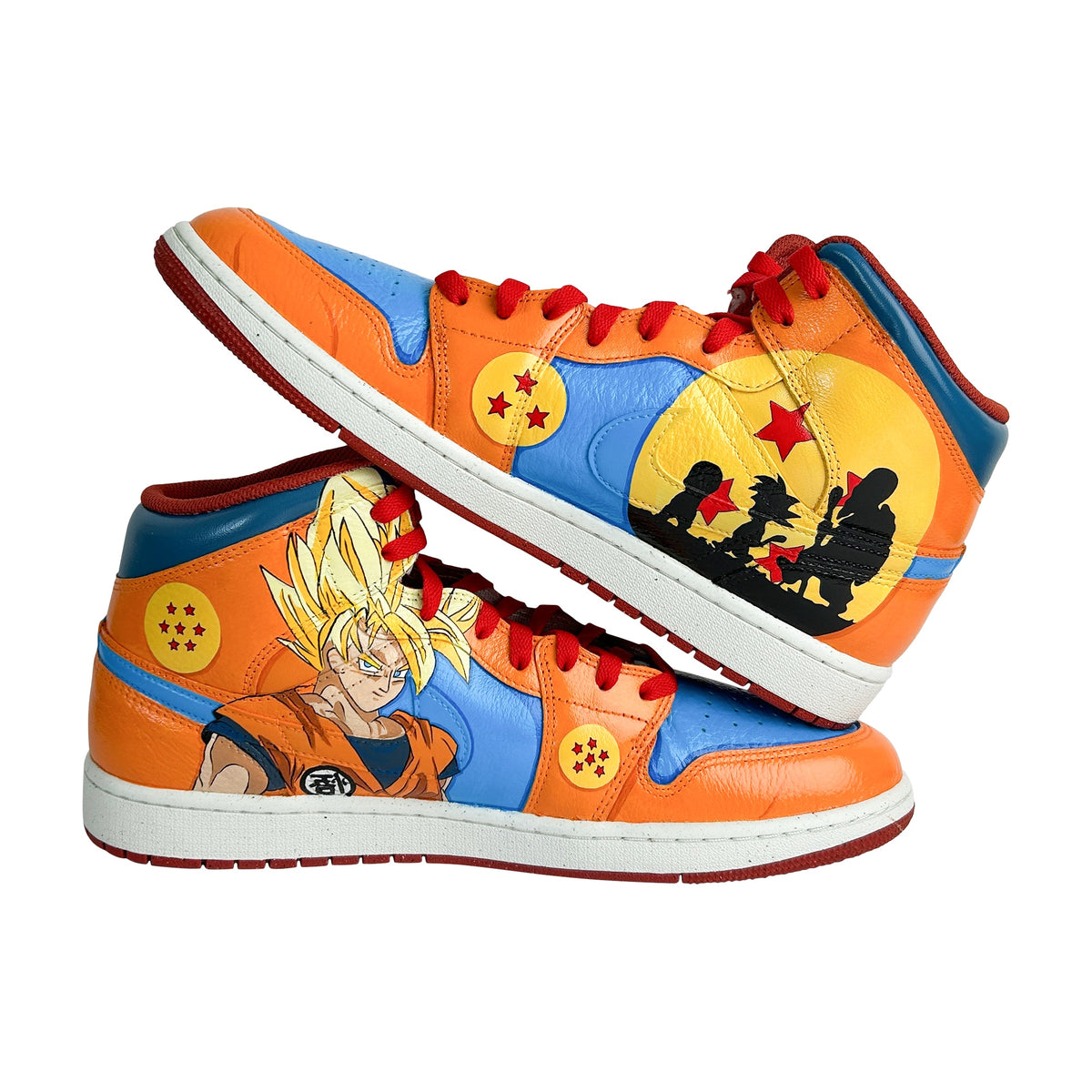 Kid Goku, Krillin and Roshi sunset silhouette on AJ1 Mid