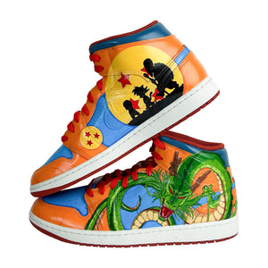 Dragon Ball custom AJ1 Mid stacked pair