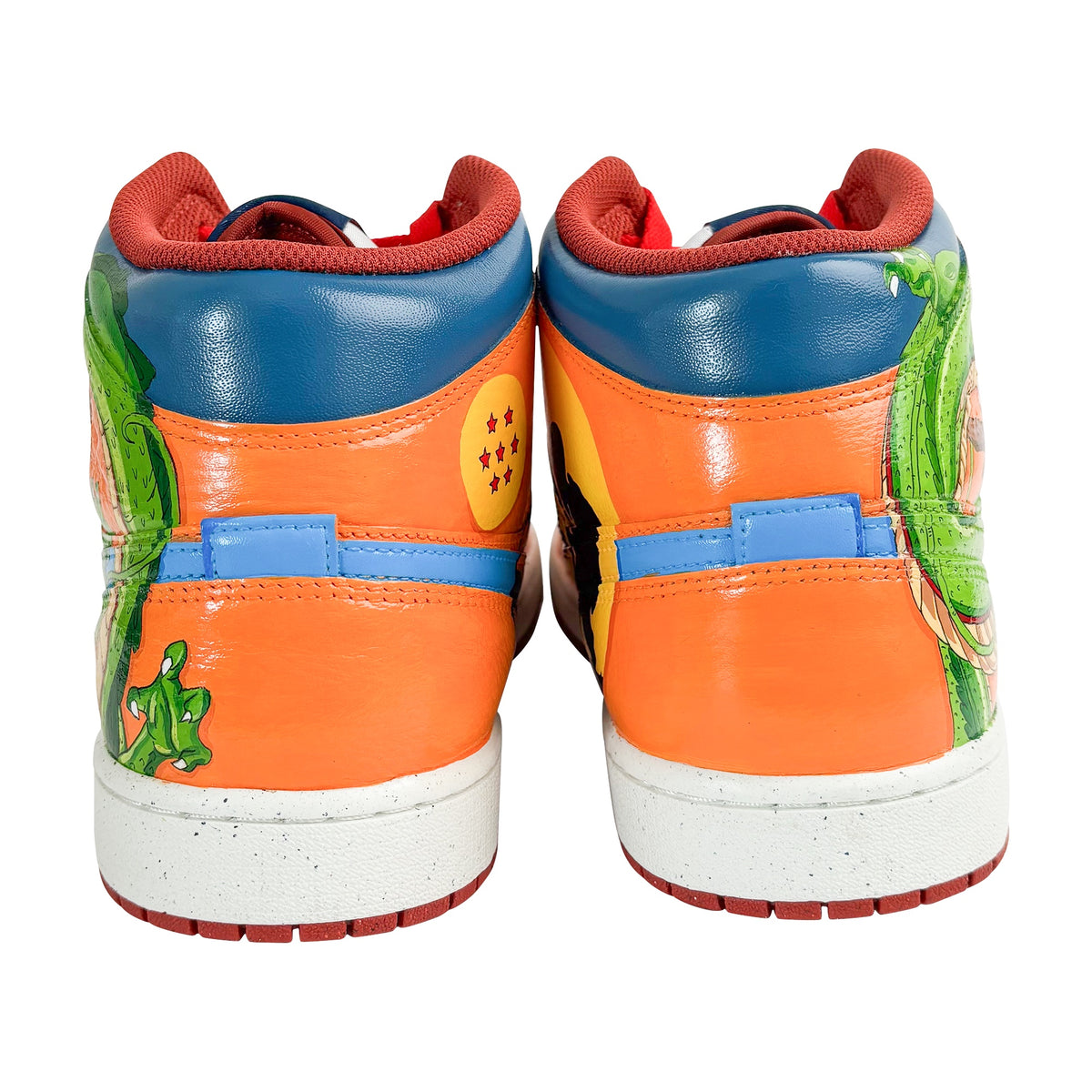 Heel view of Dragon Ball custom AJ1 Mids