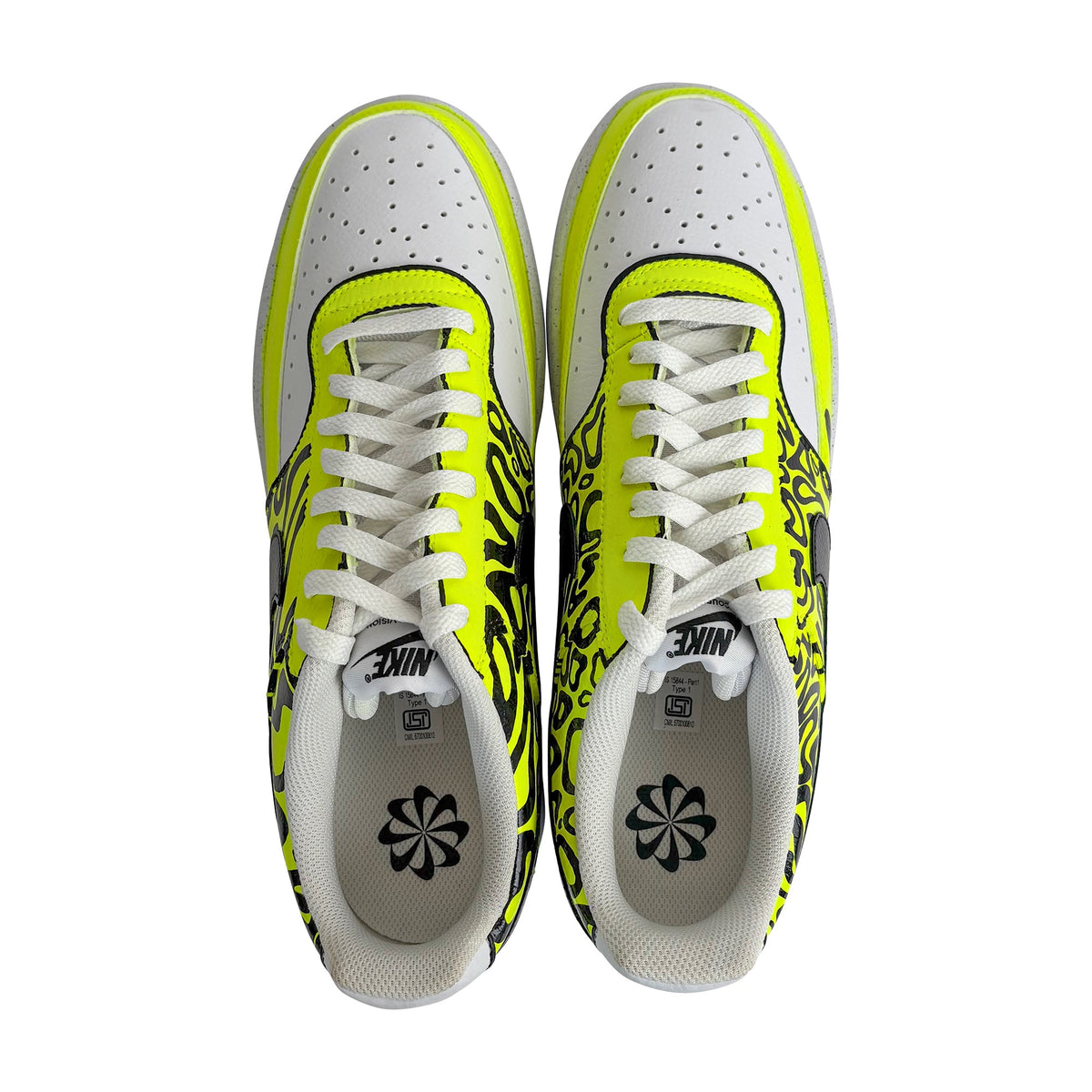 Top view of Lando Norris custom sneakers