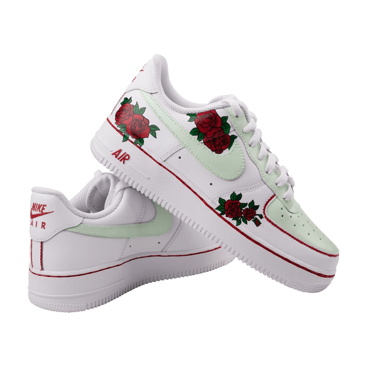AF1 X Greens n Roses Custom Sneakers