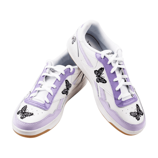 Purple Butterfly Hand Painted Sneakers - Sneak Peek Shoes